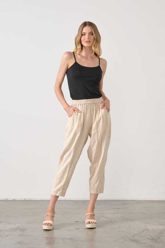 Tapered Panel Pants - Cream