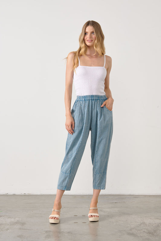 Tapered Panel Pants - Denim