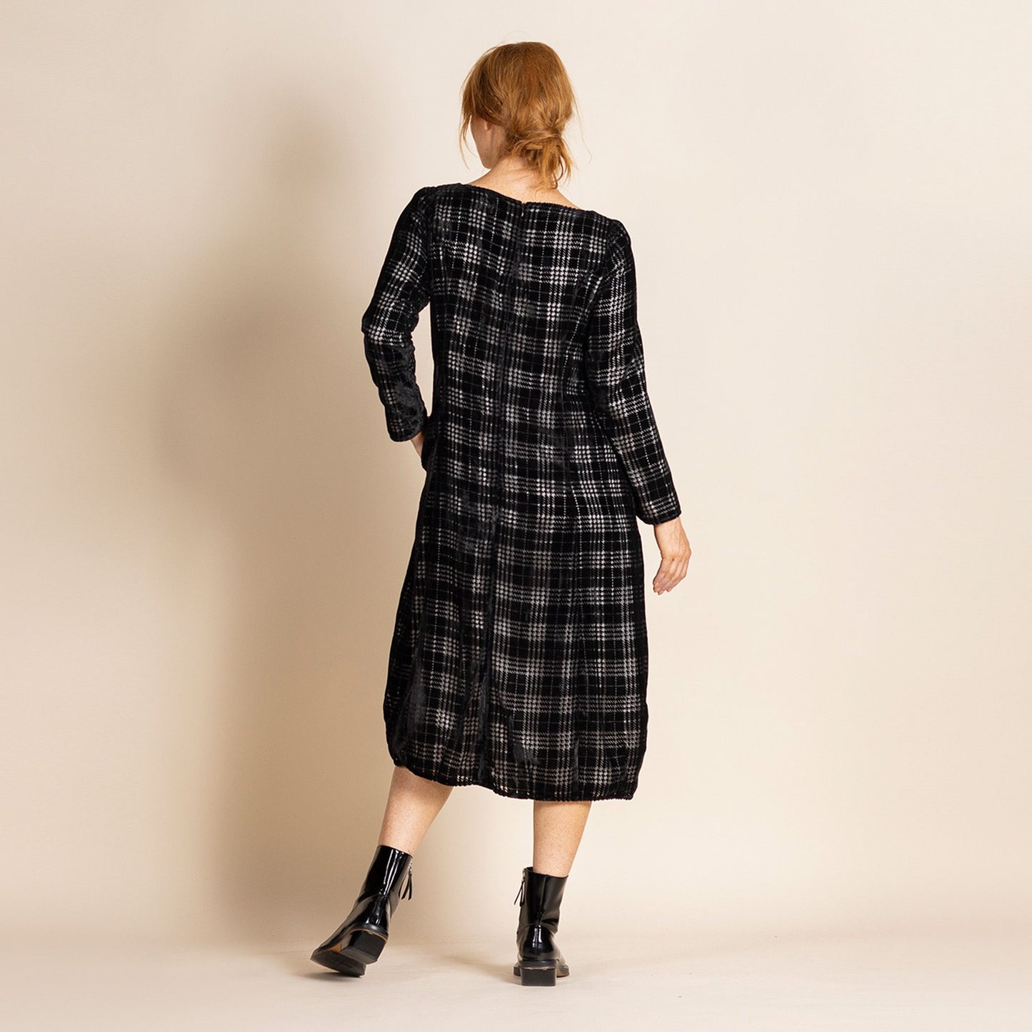 Tartan Giselle Dress - Black/Ivory