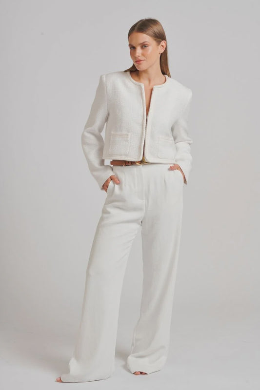 The Audrey Boucle Jacket - Ivory