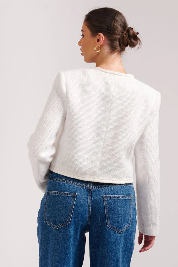 The Audrey Boucle Jacket - Ivory