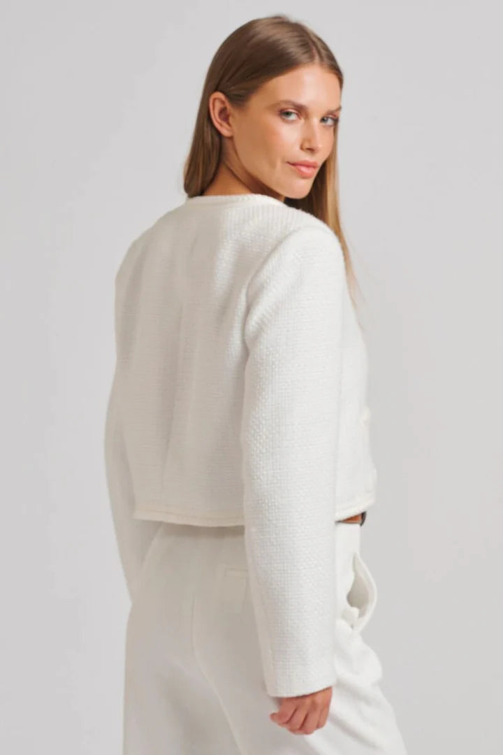 The Audrey Boucle Jacket - Ivory