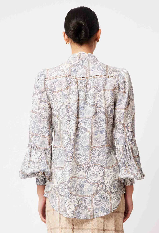 Vega Silk Cotton Insert Shirt - Astral Print