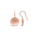 Rose Gold Beaten Circle Concave Earrings