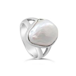 SS Pearl Ring - Sz 9