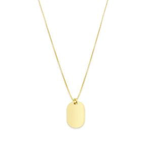 925 SS Yellow Gold Tag Necklace