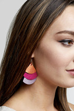 Trifan Earrings - Salmon/Pink/Lavendar