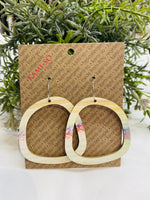 Recycled  Earrings - White & Coloured Lines