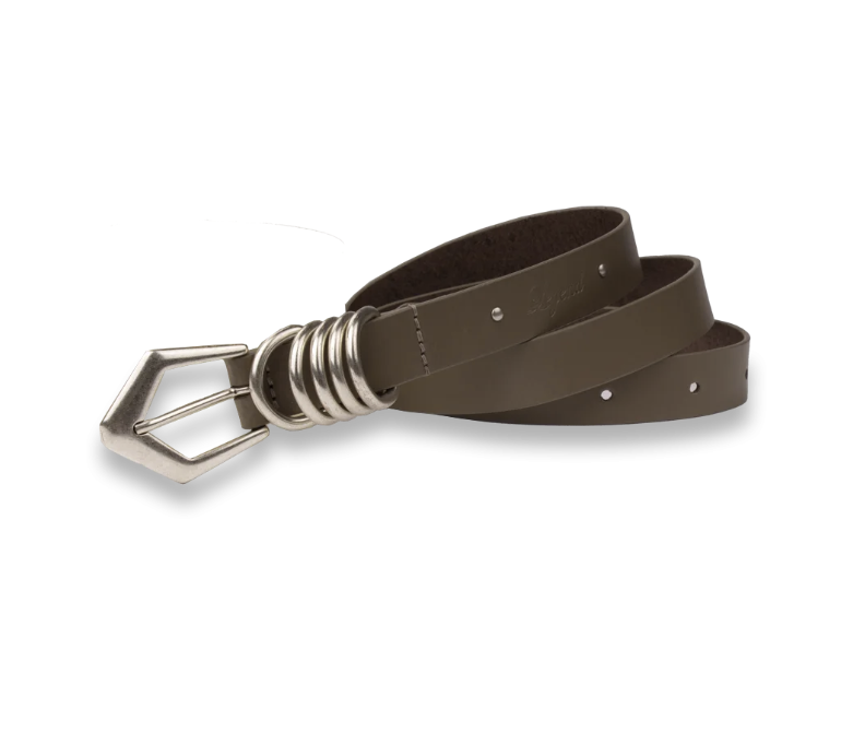 Metal Hoops Belt - Taupe