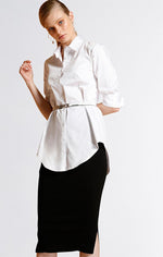 3/4 Fitted Shirt - White