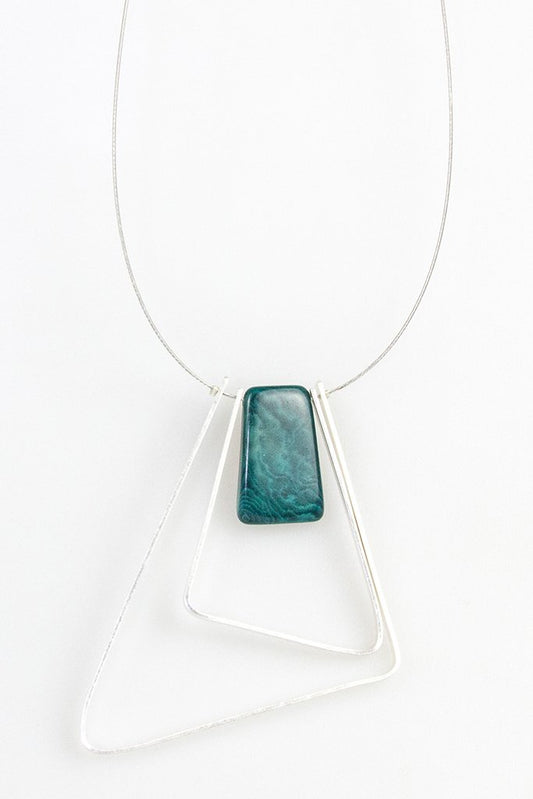 Tangua 2 Triangle Necklace - Turquoise