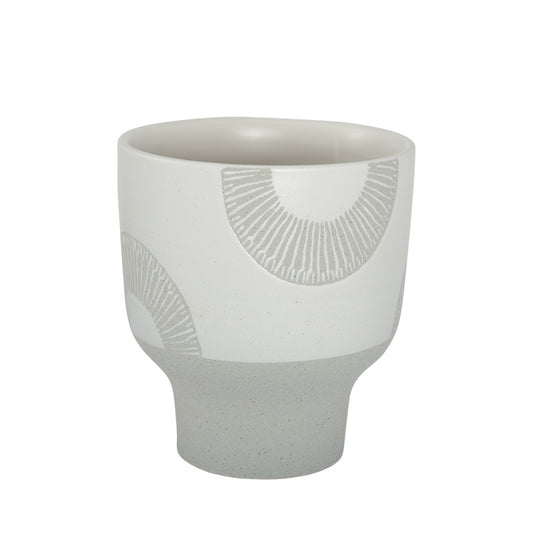 Lani Planter Pot - Light Grey/White