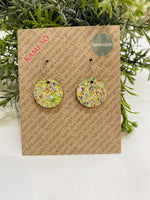 Reversible Circle Earrings - Light Speckle/Brown