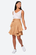 La Vie Mini Wrap Skirt - Caramel