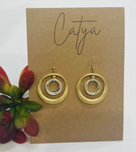 Two Circles Dangle Earrings - Iron/Brass