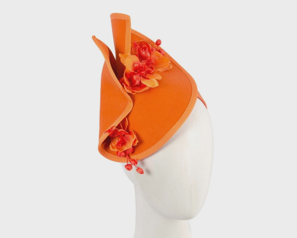 Floral Felt Headpiece - Orange