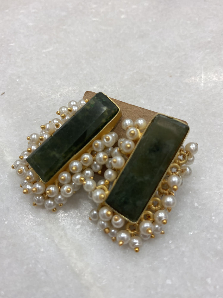Pearl Earrings - Green