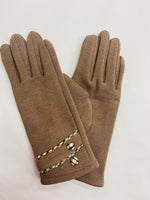 Gloves with Buttons - Chocolate
