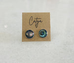 Large Stone Studs - Silver