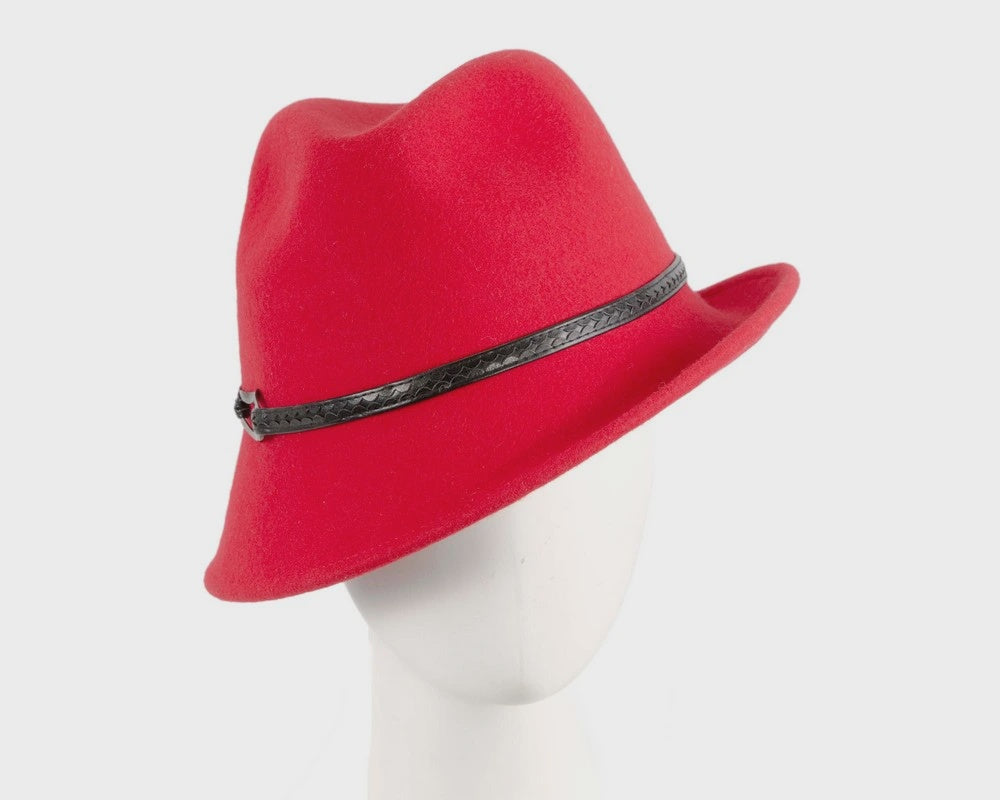 Felt Fedora Hat - Red