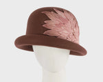Felt Flower Hat - Brown