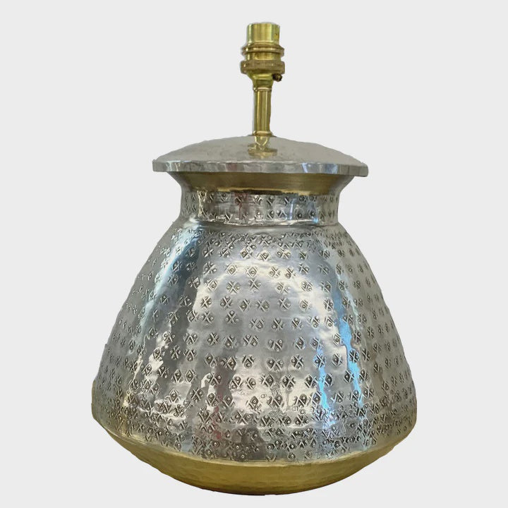 Squat Lamp Base - Silver
