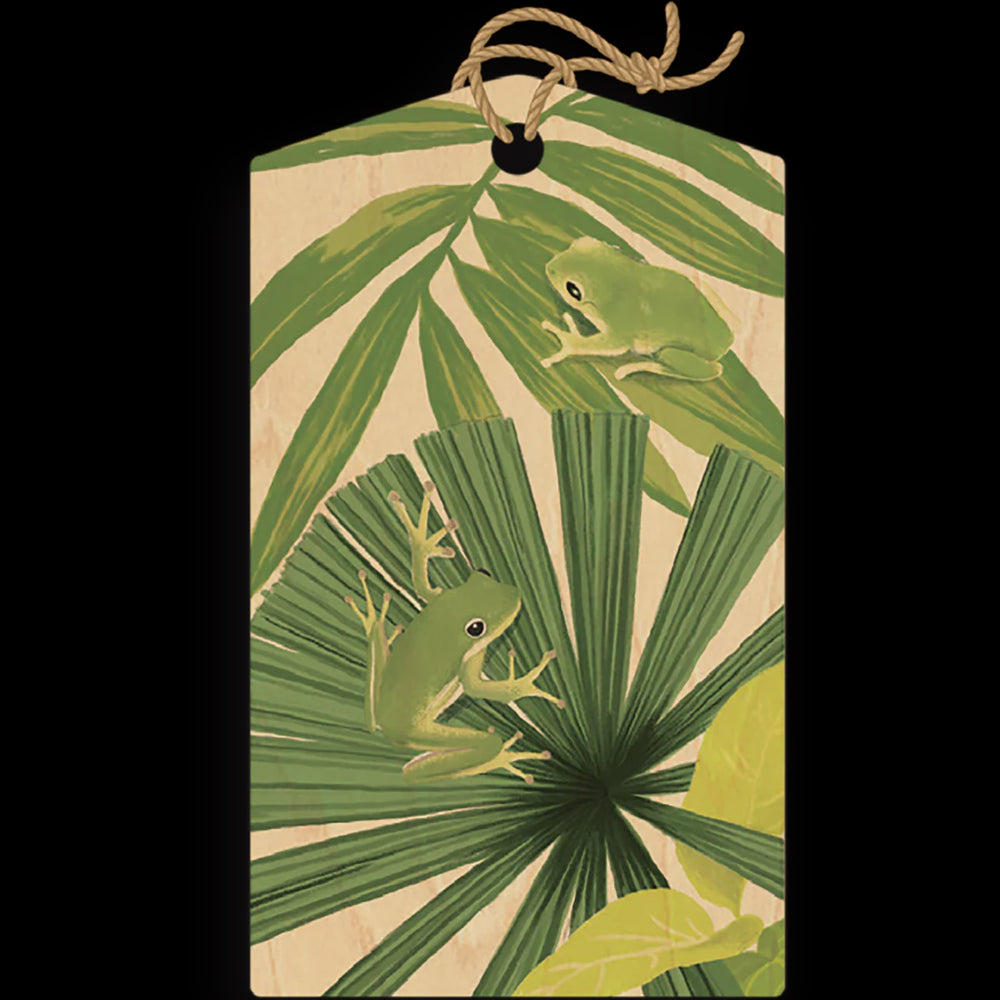 Wooden Gift Tag - Froggy Foliage