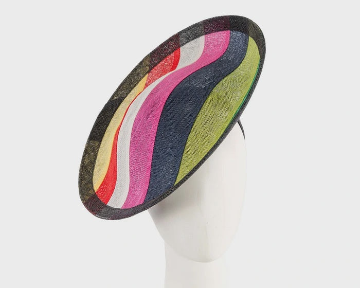 Stripey Sinamay Plate Fascinator - Multi