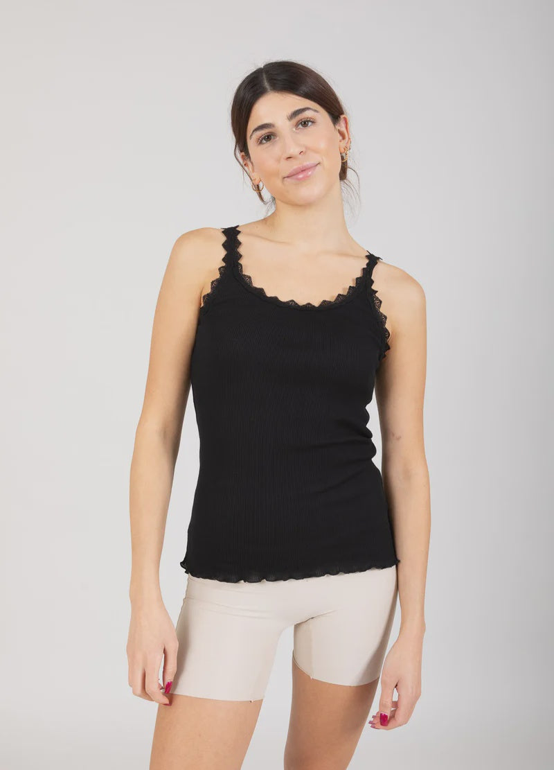 Poppy Silk Lace Camisole - Black