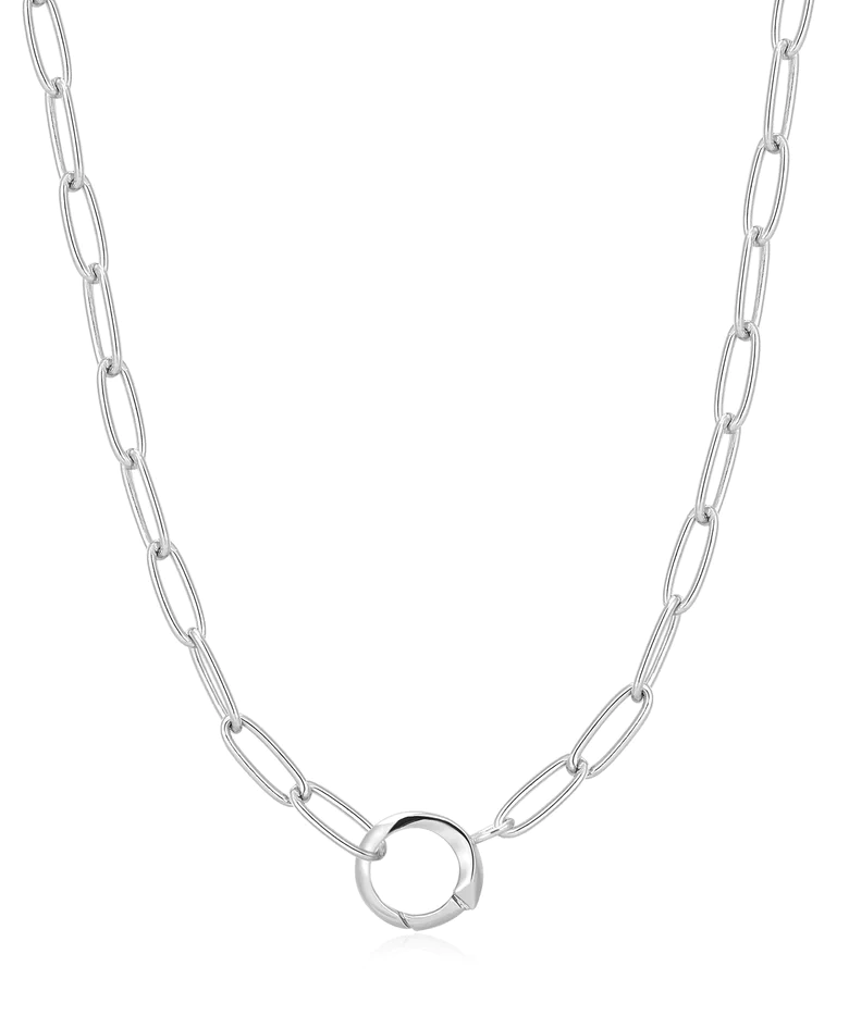Link Charm Chain Connector Necklace - Silver