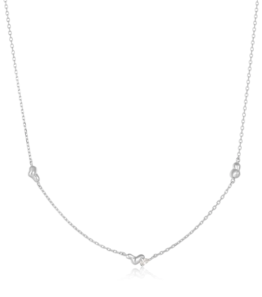 Twisted Wave Chain Necklace -  Silver