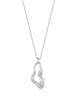 Twisted Wave Drop Necklace - Silver