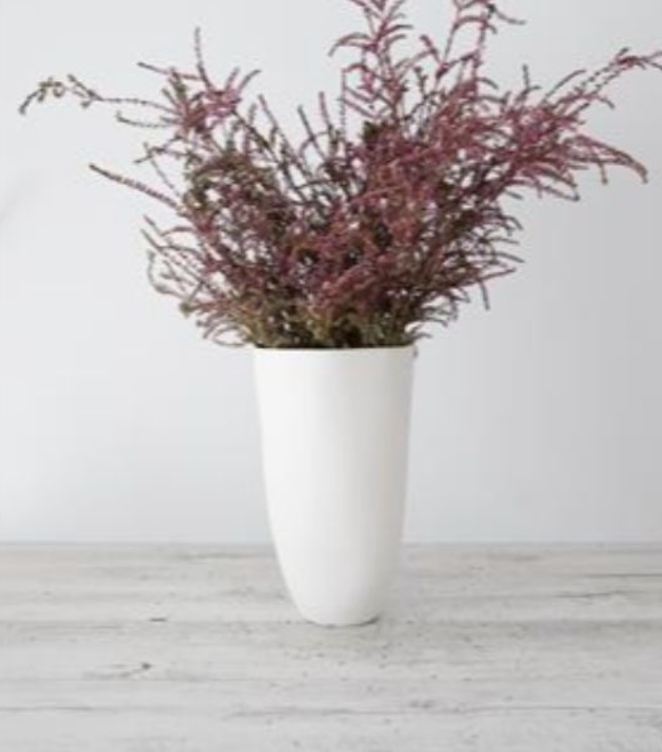 Flax Tall Vase 27cm - White