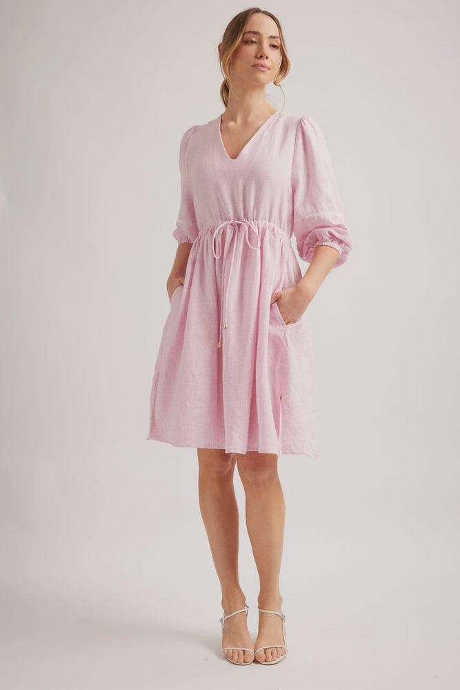 Ada Dress Houndstooth - Pale Pink