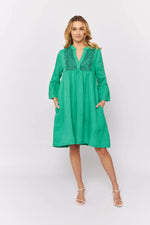 Gypsy Dress - Emerald/Navy