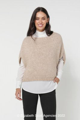 Alpaca Wool Blend Vest - Oatmeal