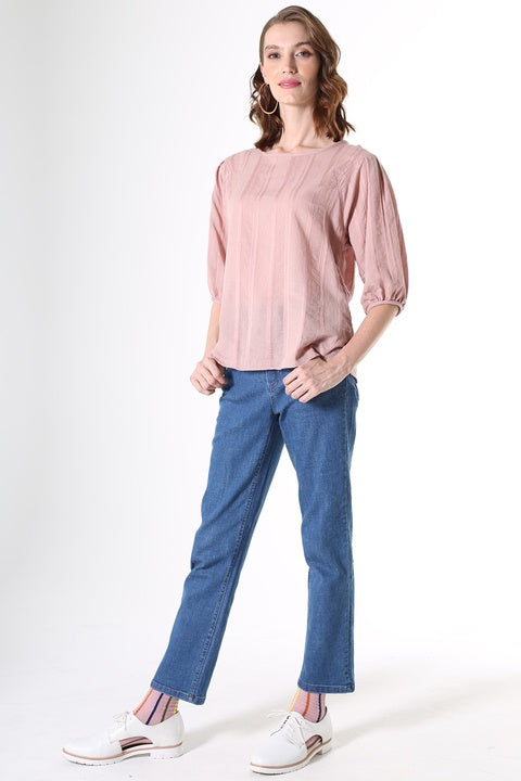 Avenida Textured Blouse - Musk