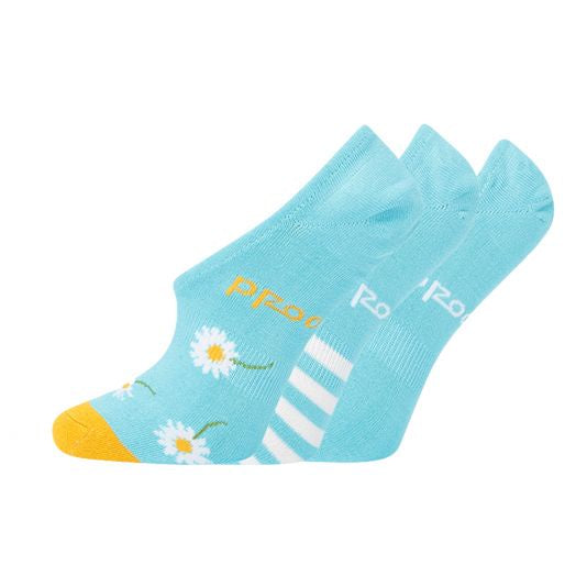 Bamboo Invisible Socks 3pk - Daisy