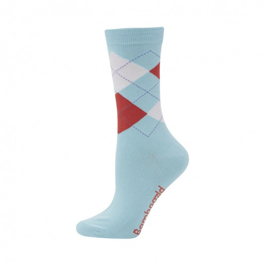 Womens Argyle Bamboo Socks - Blue