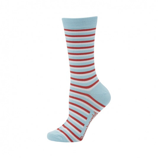 Womens Stripes Bamboo Socks - Blue