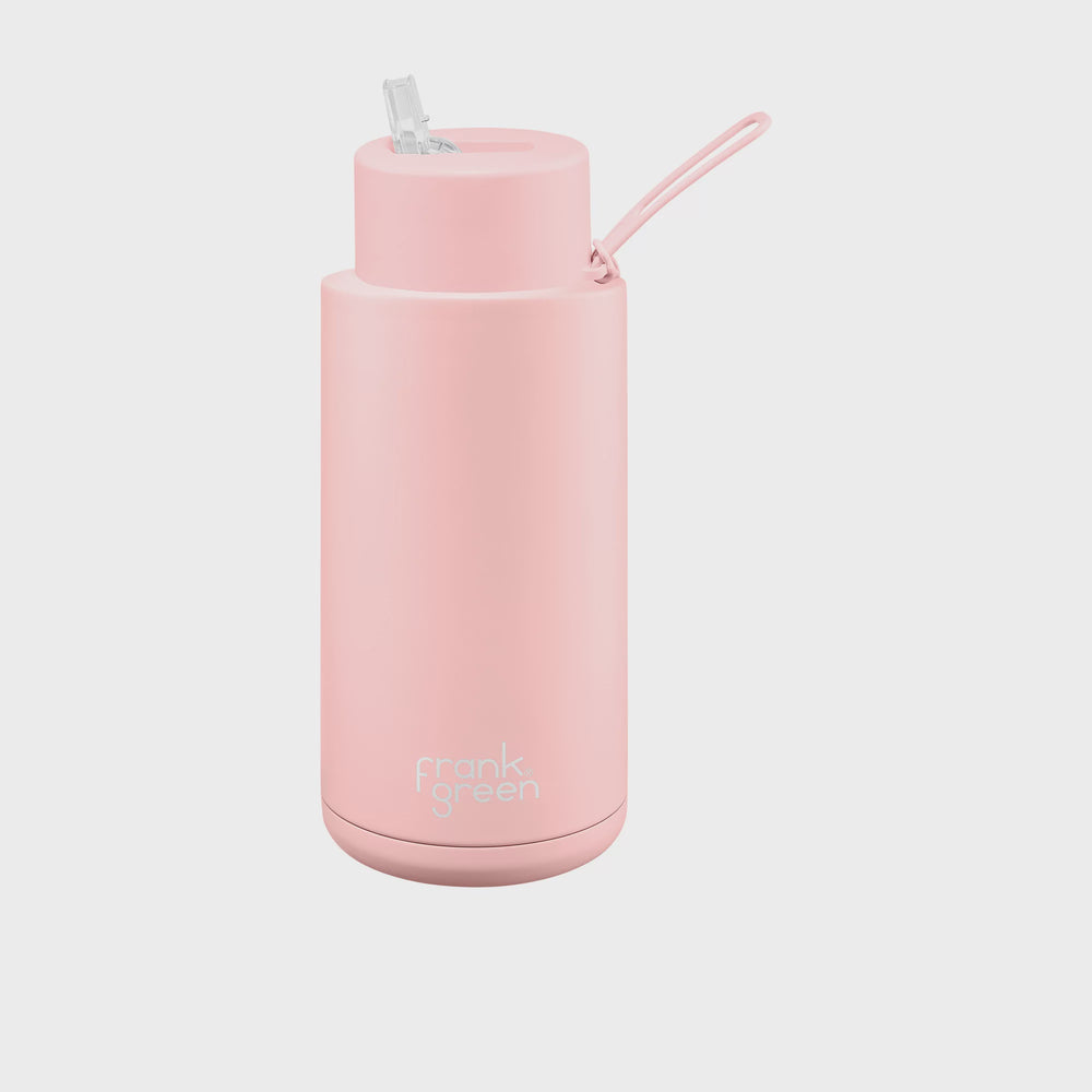 Ceramic Reusable Bottle with Straw Lid - Blushed