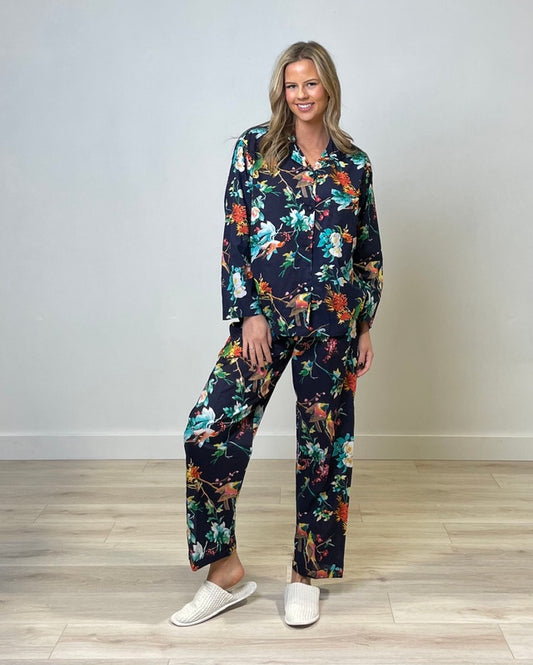 Botanical Birds PJ Set - Navy