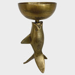 Bowl On Fish - Antique Gold