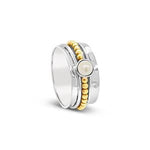 Brass/Copper Spinner Ring - Moonstone