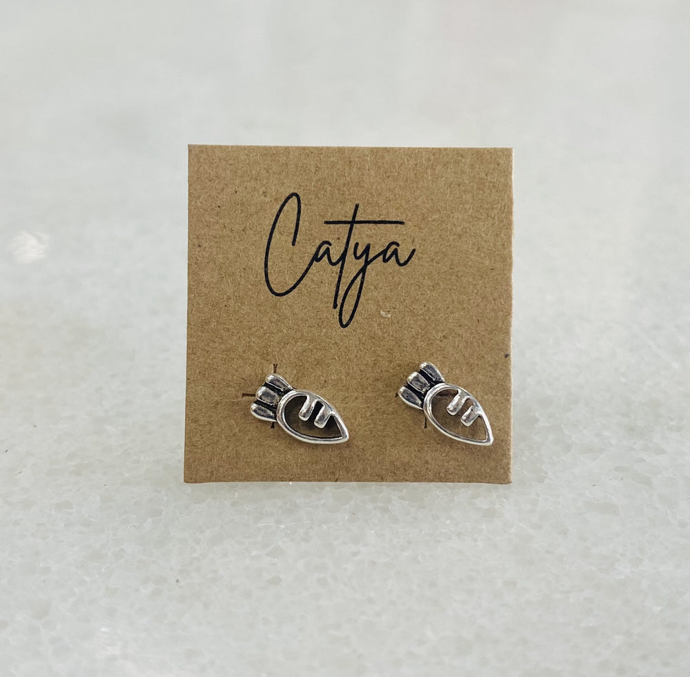 Carrot Studs - Silver