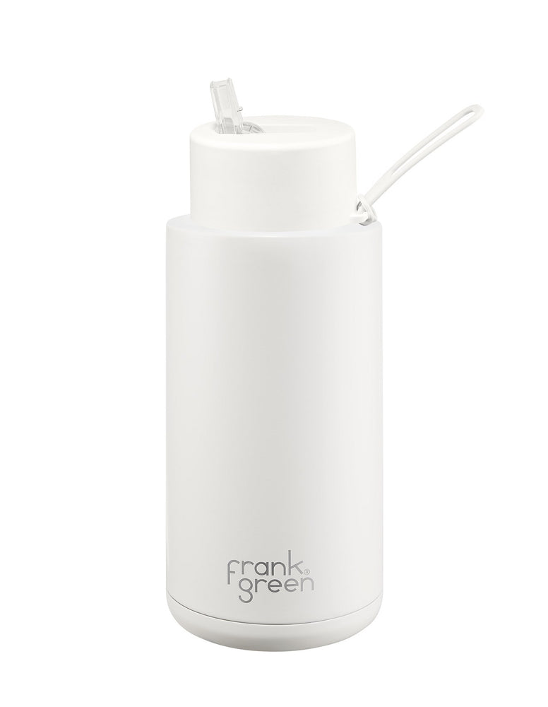 Ceramic Reusable Bottle with Straw Lid - Cloud
