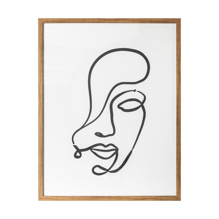 Contour Line Drawing Framed Print