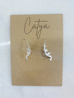 Dangle Leafy Earrings - Silver