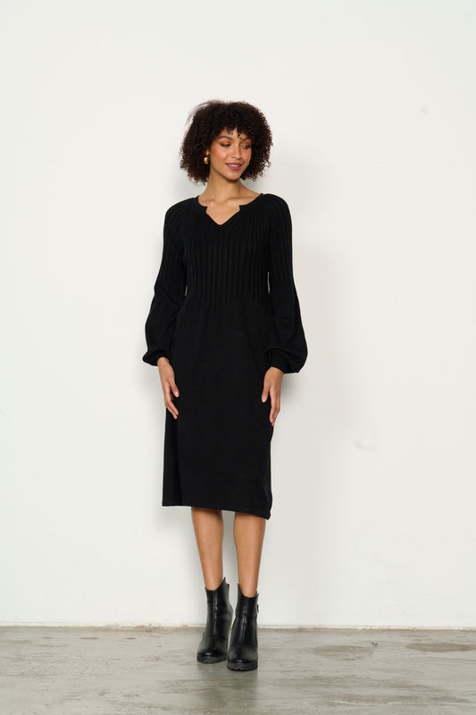 Dress Half Rib Knit - Black