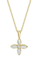 Floral Necklace w Mother of Pearl - Gold